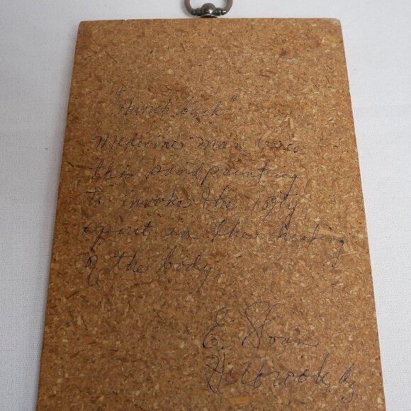 Vintage Navajo "Hunchback Medicine Man" Art With Tribal Figure Design 12" x 6" - Picture 9 of 10